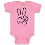 Baby Clothes Peace Symbol Hand Gesture Baby Bodysuits Boy & Girl Cotton