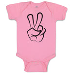 Baby Clothes Peace Symbol Hand Gesture Baby Bodysuits Boy & Girl Cotton