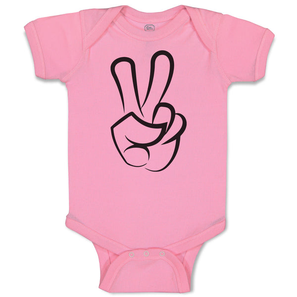 Baby Clothes Peace Symbol Hand Gesture Baby Bodysuits Boy & Girl Cotton