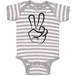 Baby Clothes Peace Symbol Hand Gesture Baby Bodysuits Boy & Girl Cotton