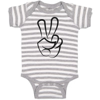 Baby Clothes Peace Symbol Hand Gesture Baby Bodysuits Boy & Girl Cotton