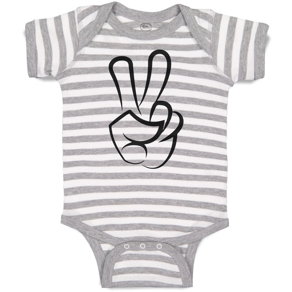 Baby Clothes Peace Symbol Hand Gesture Baby Bodysuits Boy & Girl Cotton
