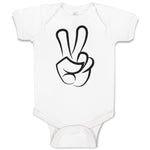 Baby Clothes Peace Symbol Hand Gesture Baby Bodysuits Boy & Girl Cotton