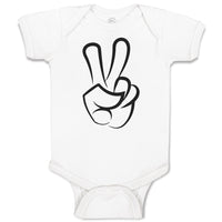 Baby Clothes Peace Symbol Hand Gesture Baby Bodysuits Boy & Girl Cotton