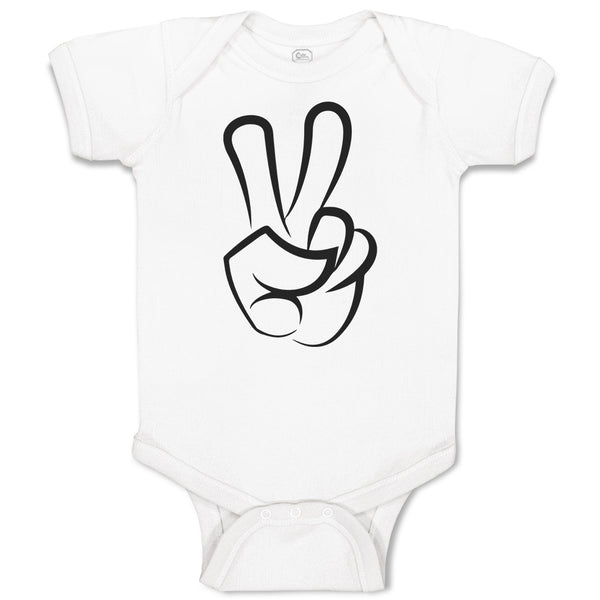 Baby Clothes Peace Symbol Hand Gesture Baby Bodysuits Boy & Girl Cotton