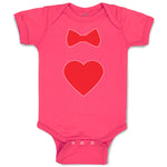 Baby Clothes Red Bowtie and Heart Love Symbol Baby Bodysuits Boy & Girl Cotton
