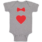 Baby Clothes Red Bowtie and Heart Love Symbol Baby Bodysuits Boy & Girl Cotton