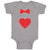 Baby Clothes Red Bowtie and Heart Love Symbol Baby Bodysuits Boy & Girl Cotton