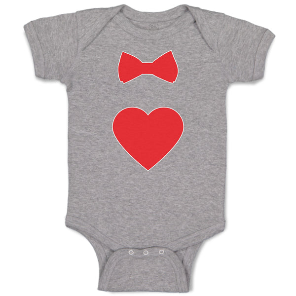 Baby Clothes Red Bowtie and Heart Love Symbol Baby Bodysuits Boy & Girl Cotton