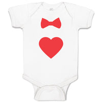 Baby Clothes Red Bowtie and Heart Love Symbol Baby Bodysuits Boy & Girl Cotton
