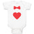 Baby Clothes Red Bowtie and Heart Love Symbol Baby Bodysuits Boy & Girl Cotton