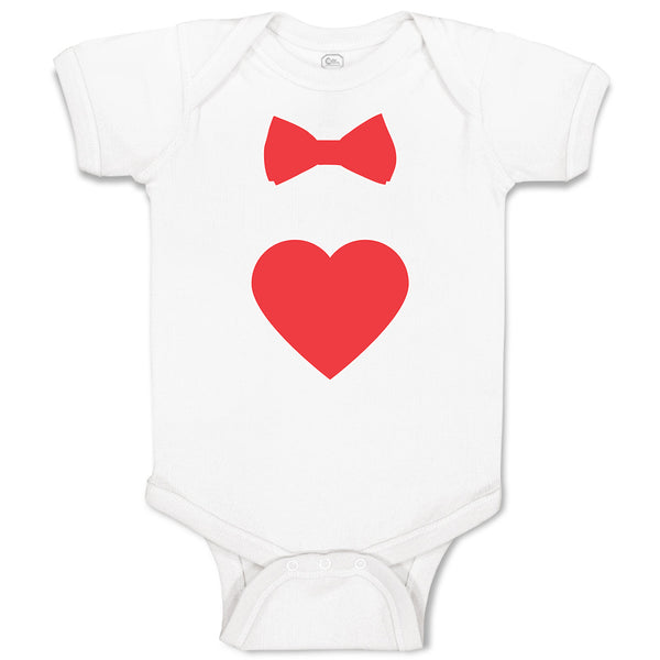 Baby Clothes Red Bowtie and Heart Love Symbol Baby Bodysuits Boy & Girl Cotton