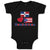 Baby Clothes Dominirican National Flag Puerto Rican Along Red Heart Cotton