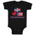 Baby Clothes Dominirican National Flag Puerto Rican Along Red Heart Cotton