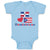 Baby Clothes Dominirican National Flag Puerto Rican Along Red Heart Cotton