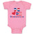 Baby Clothes Dominirican National Flag Puerto Rican Along Red Heart Cotton