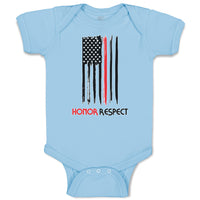 Baby Clothes Sign Honor Respect Firefighters Usa Flag Thin Red Line Cotton
