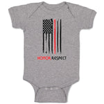 Baby Clothes Sign Honor Respect Firefighters Usa Flag Thin Red Line Cotton