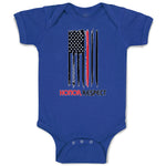 Baby Clothes Sign Honor Respect Firefighters Usa Flag Thin Red Line Cotton