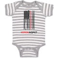 Baby Clothes Sign Honor Respect Firefighters Usa Flag Thin Red Line Cotton