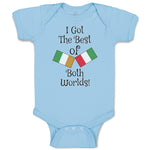 Baby Clothes I Got The Best of Both Worlds! Countries National Flags Cotton