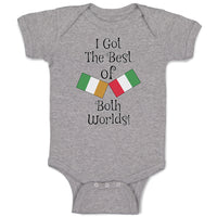 Baby Clothes I Got The Best of Both Worlds! Countries National Flags Cotton