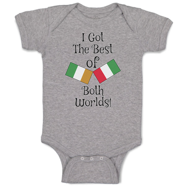 Baby Clothes I Got The Best of Both Worlds! Countries National Flags Cotton