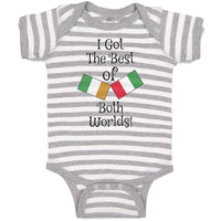 Baby Clothes I Got The Best of Both Worlds! Countries National Flags Cotton