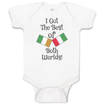 Baby Clothes I Got The Best of Both Worlds! Countries National Flags Cotton