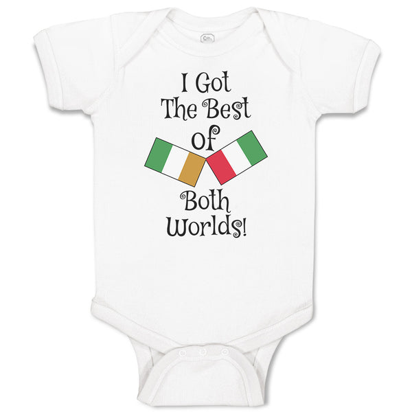 Baby Clothes I Got The Best of Both Worlds! Countries National Flags Cotton