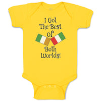 Baby Clothes I Got The Best of Both Worlds! Countries National Flags Cotton