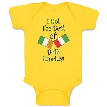Baby Clothes I Got The Best of Both Worlds! Countries National Flags Cotton