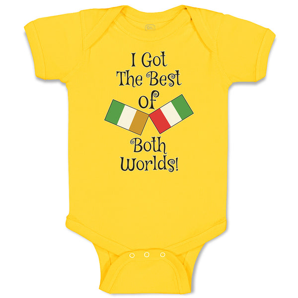 Baby Clothes I Got The Best of Both Worlds! Countries National Flags Cotton