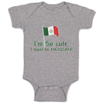 Baby Clothes I'M Cute, I Must Be Mexican National Flag Usa Baby Bodysuits Cotton