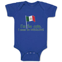 Baby Clothes I'M Cute, I Must Be Mexican National Flag Usa Baby Bodysuits Cotton