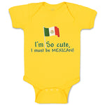 Baby Clothes I'M Cute, I Must Be Mexican National Flag Usa Baby Bodysuits Cotton