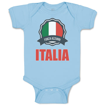 Baby Clothes Forza Azzurri Italian National Flag Baby Bodysuits Cotton