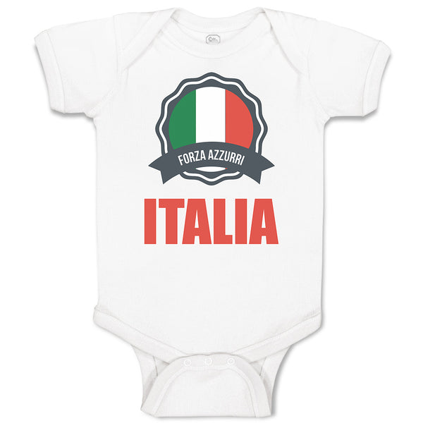 Baby Clothes Forza Azzurri Italian National Flag Baby Bodysuits Cotton