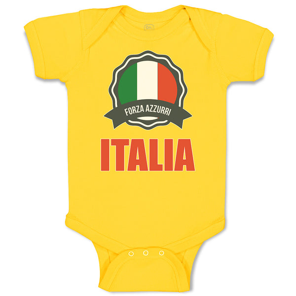 Baby Clothes Forza Azzurri Italian National Flag Baby Bodysuits Cotton