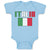 Baby Clothes Italia American National Flag United States Baby Bodysuits Cotton