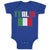 Baby Clothes Italia American National Flag United States Baby Bodysuits Cotton