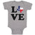 Baby Clothes Love American Country Map Usa Baby Bodysuits Boy & Girl Cotton