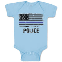 Baby Clothes An American Flag Symbolic Support for Law Enforcement Cotton