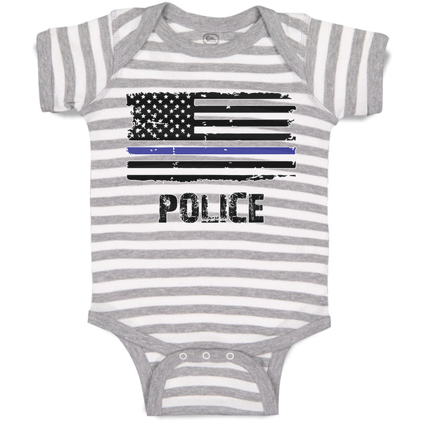 Baby Clothes An American Flag Symbolic Support for Law Enforcement Cotton