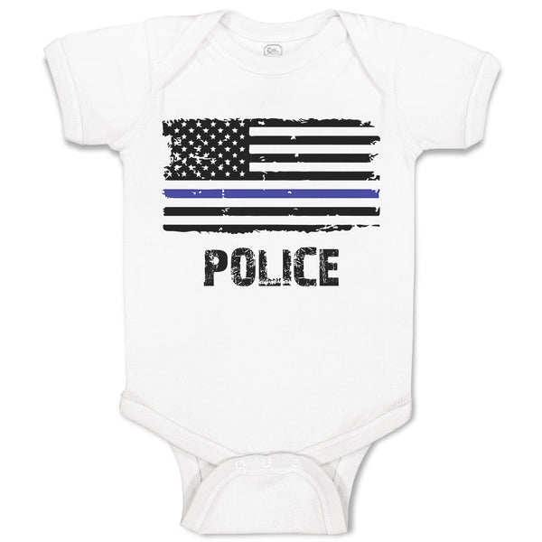 Baby Clothes An American Flag Symbolic Support for Law Enforcement Cotton