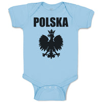 Baby Clothes Polska An Silhouette Coat of Arms of Poland Baby Bodysuits Cotton