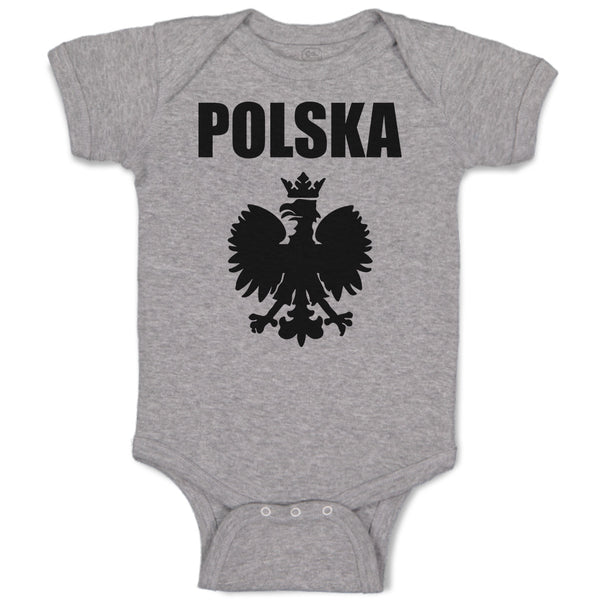 Baby Clothes Polska An Silhouette Coat of Arms of Poland Baby Bodysuits Cotton