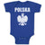 Baby Clothes Polska An Silhouette Coat of Arms of Poland Baby Bodysuits Cotton