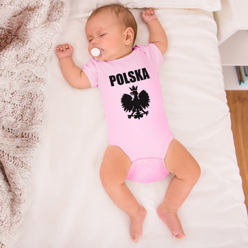 Baby Clothes Polska An Silhouette Coat of Arms of Poland Baby Bodysuits Cotton