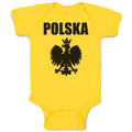 Baby Clothes Polska An Silhouette Coat of Arms of Poland Baby Bodysuits Cotton